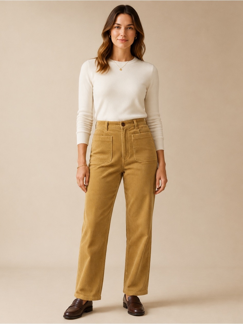 Women’s Corduroy Pants in Tan